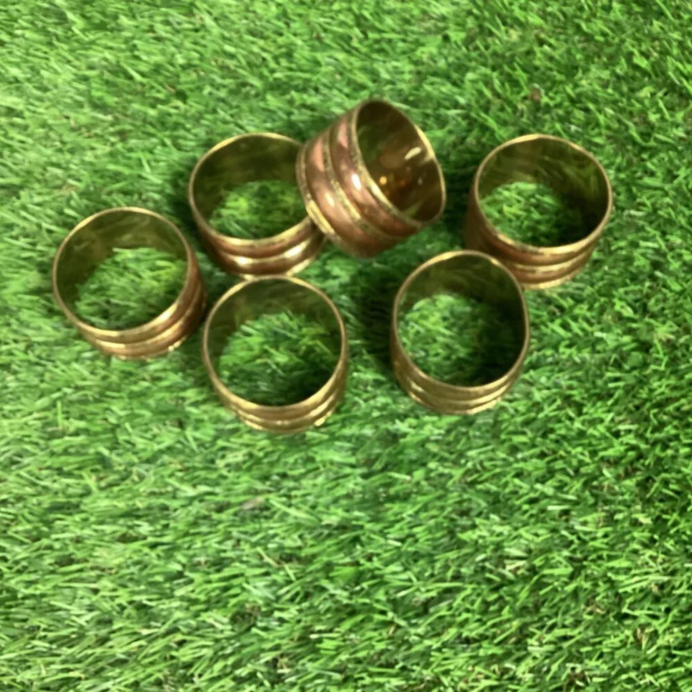 Vintage Copper & Brass Napkin Rings Set of 6